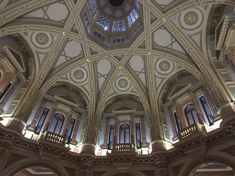 The dome ceiling view inside 333 Colin Street